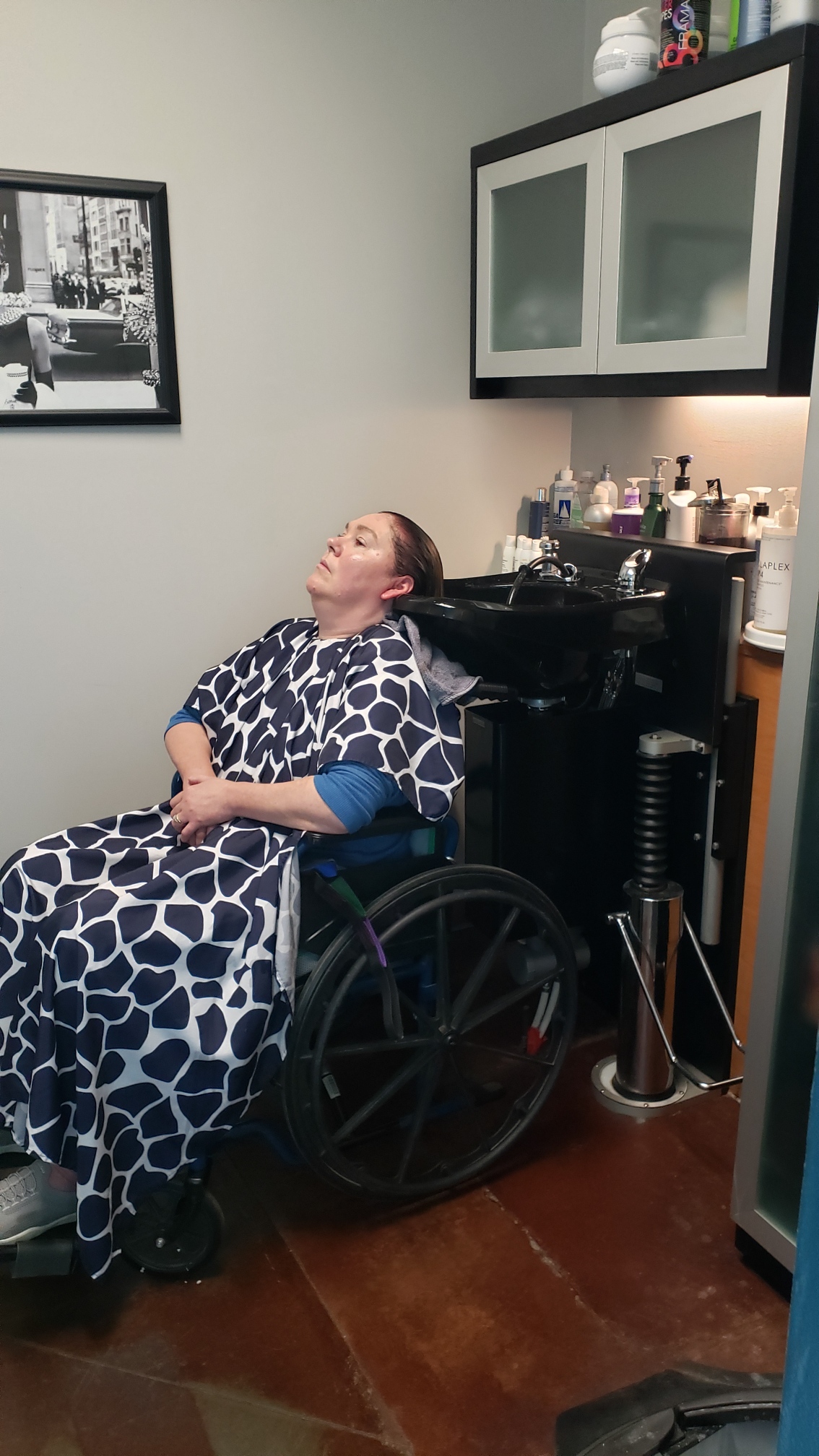 wheel chair accessible shampoo bowl